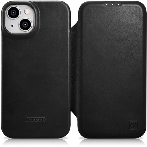 ICARER Magnetna preklopna torbica za iPhone 14 Plus MagSafe CE Oil Wax Premium Leather Black, (21522113) Cene