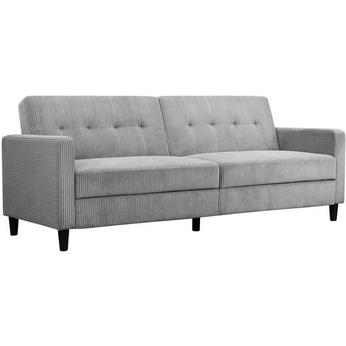 Støraa Svetlo siva raztegljiva sedežna garnitura iz rebrastega žameta 82 cm Hartford – Cene
