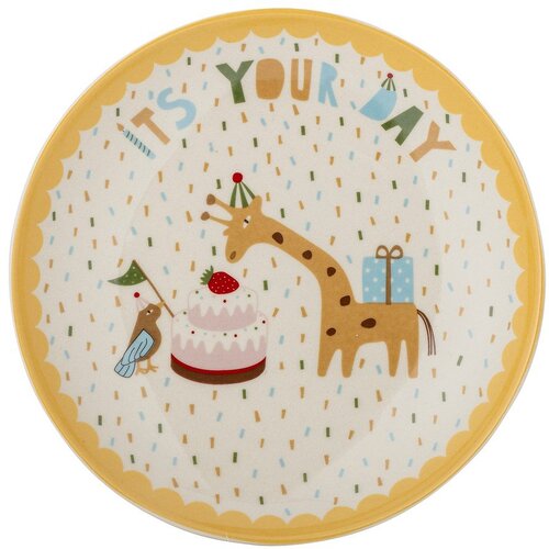 Bloomingville Mini Rumen/kremno bel otro&scaron;ki krožnik iz kamenine &oslash; 16 cm Celebrate &ndash; Cene