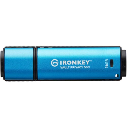 Kingston Technology IronKey Vault Privacy 50 USB izbrisivi memorijski pogon 16 GB USB Tip-C 3.2 Gen 1 (3.1 Gen 1) Crno, Plavo Cijene