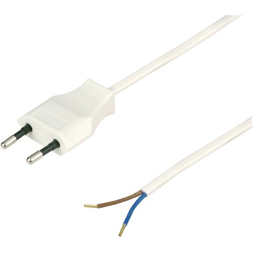 REV Kabel Euro plastični H03VVH2-F 2x0\,75&sup2; 2m bele barve 0505624555 tok priključni kabel bela 2 m, (20519228) Cene