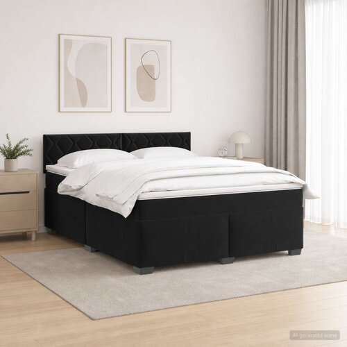  s box springom, madracem i LED-om Crna 140 x 200 cm Cene