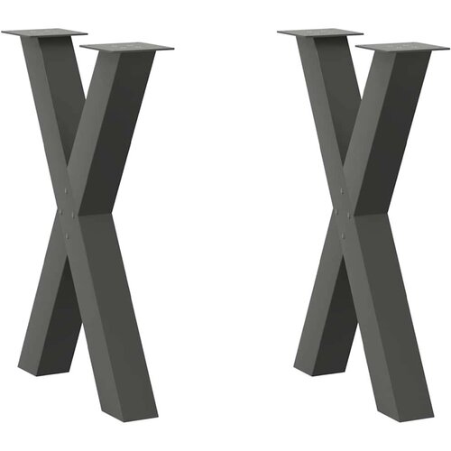 vidaXL Noge blagovaonskog stola X-oblika 2 kom antracit 50x(72-73) cm Cijene