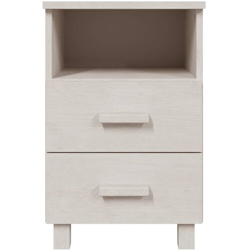  Noćni ormarići HAMAR 2 kom bijeli 40x35x62 cm masivna borovina Slike