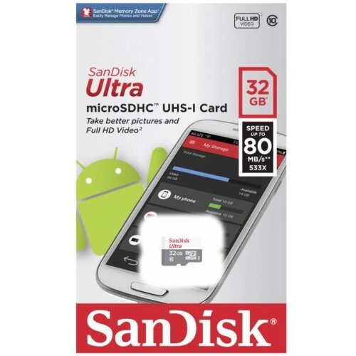 San Disk 32GB Ultra microSDHC 100MB/s Class 10 UHS-I Cene