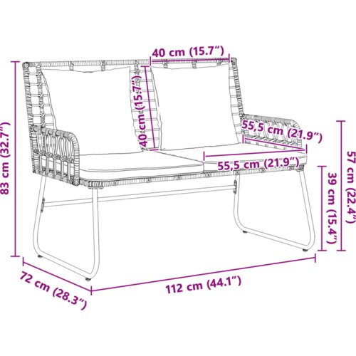 VidaXL Set vrtnih namje&amp;scaron;taja Crna, Antracit 113 x 69 x 83 cm Slike