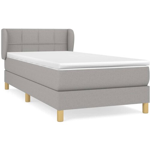 Maison Chic Box spring postelja - Vzmetna postelja z vzmetnico svetlo siv 100x200 cm blago SL20149, (21893613) Slike