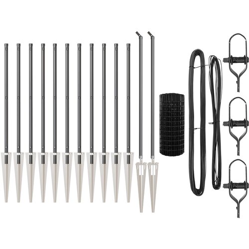 VidaXL Euro Ograda Set od 2 Siva Metal 25 x 1 m Izdržljiva Slike