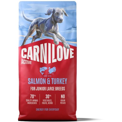 Carnilove Dog Active Junior Large, briketi - losos in puran 12 kg Cene