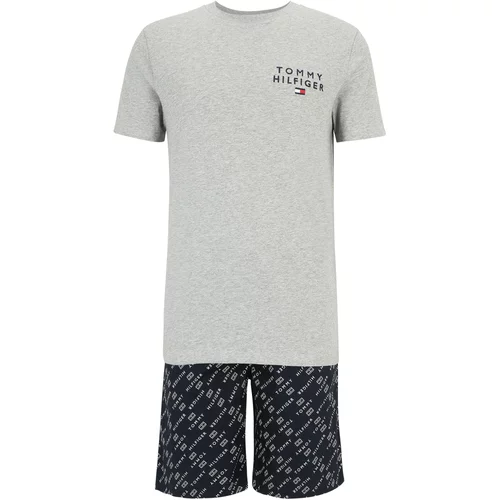 Tommy Hilfiger Underwear Kratka pidžama mornarsko plava / siva melange / crvena / bijela