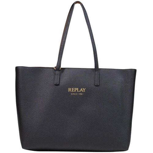Replay Torbe PLAIN SYNTHETIC + VELVETY SYNTHETIC + CU FW01CA.000.A7243Y Črna Slike