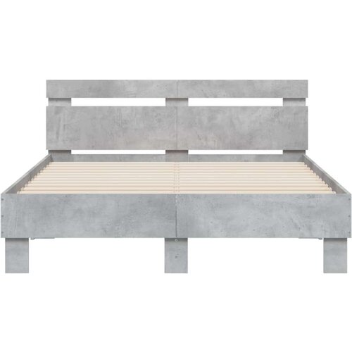  Posteljni okvir z vzglavjem betonsko siv 135x190 cm inž. les, (20978749) Slike