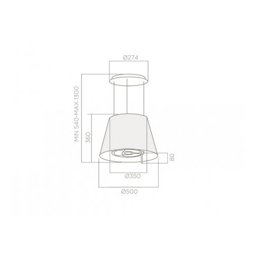 Elica aspirator platinium ostrvski 50 cm Slike