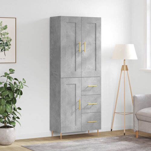 vidaXL Visoka komoda betonsko siva 69,5x34x180 cm inženirski les Cene