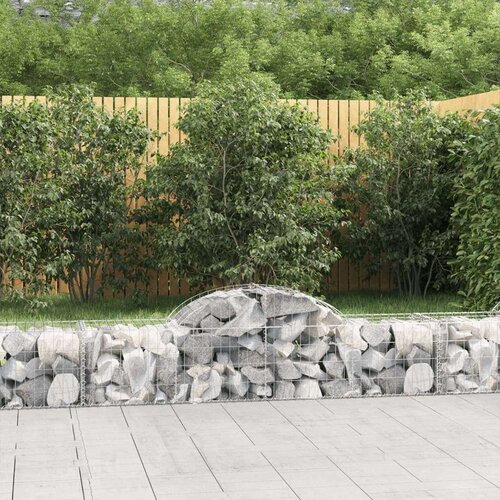  Obokane gabion košare 6 kosov 200x50x40/60 cm pocinkano železo, (20757656) Cene