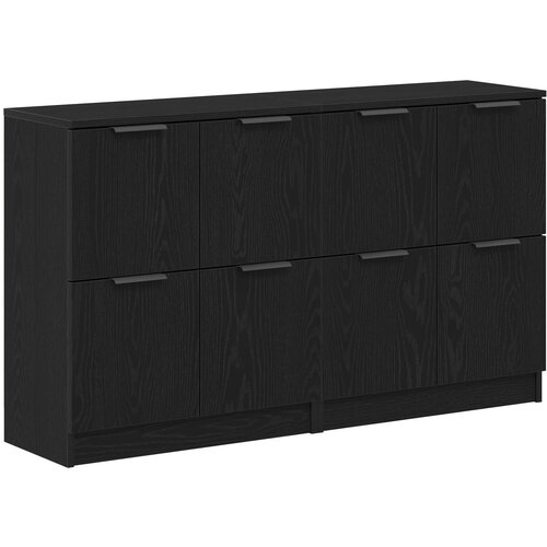 vidaXL Stranske omarice 2 kosa Črna hrast 60x30x70 cm Inženirski les Cene