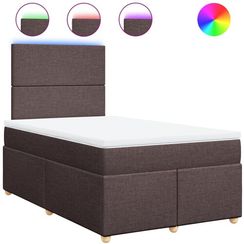 vidaXL Box spring postelja z vzmetnico temno rjav 120x200 cm blago, (21309819) Cene