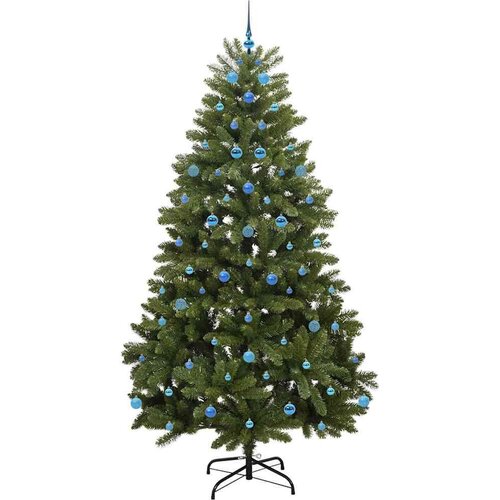 VidaXL Umjetno božićno drvce S LED lampica Zelena 240 cm PVC i metal Slike