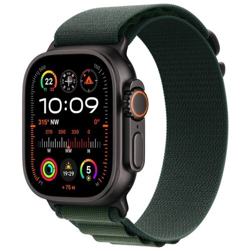 Apple watch ultra 2 (2024) 49 mm gps i cellular black titanium dark green alpine loop large MX4T3SE/A pametni sat Cene