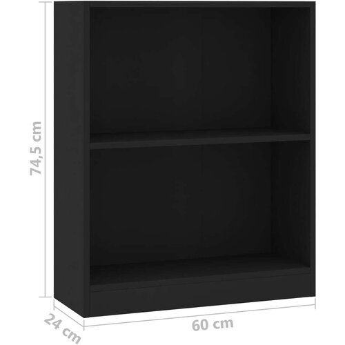 VidaXL knjižna polica črna 60x24x74,5 cm iverna plo&amp;scaron;ča Slike
