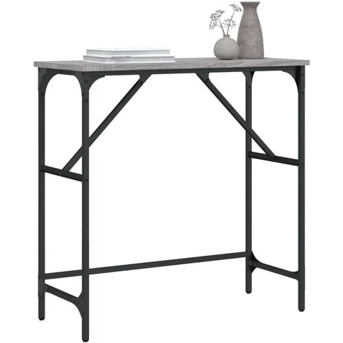 VidaXL Konzolni stol siva boja hrasta 75x32x75 cm konstruirano drvo Slike