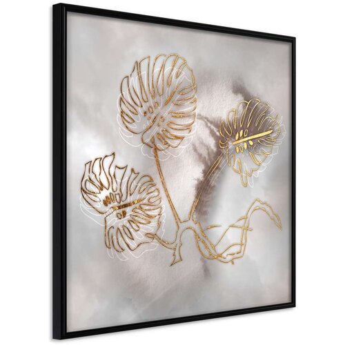  Poster - Golden Monstera Leaves 30x30 Slike