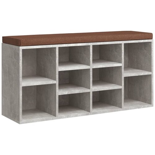 VidaXL Regal za čevlje betonsko siv 103x30x48 cm inženirski les, (20739784) Slike
