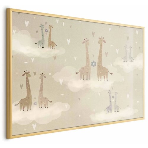  Plakat - Loving Giraffes 60x40 Zlatni okvir Cene