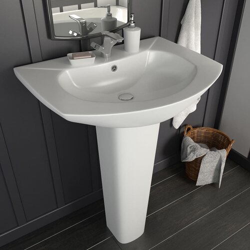  Samostojeći umivaonik keramički bijeli 650 x 520 x 200 mm Cijene
