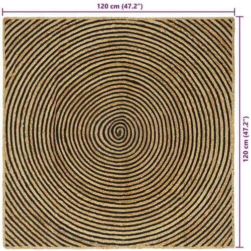  Tepih Prirodna i crna 120 x 120 cm Juta Slike