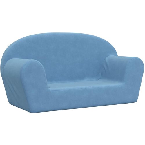 Maison Chic Otro&amp;scaron;ki kavč - Otro&amp;scaron;ki divan - Otro&amp;scaron;ki sedež dvosed moder mehak pli&amp;scaron;, (21729654) Slike