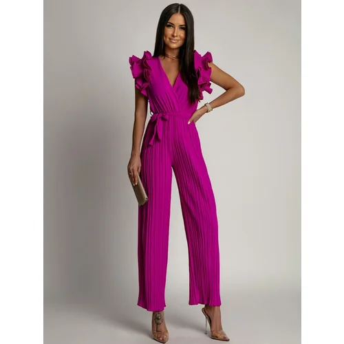 Fasardi Women's ruffled jumpsuit - purple