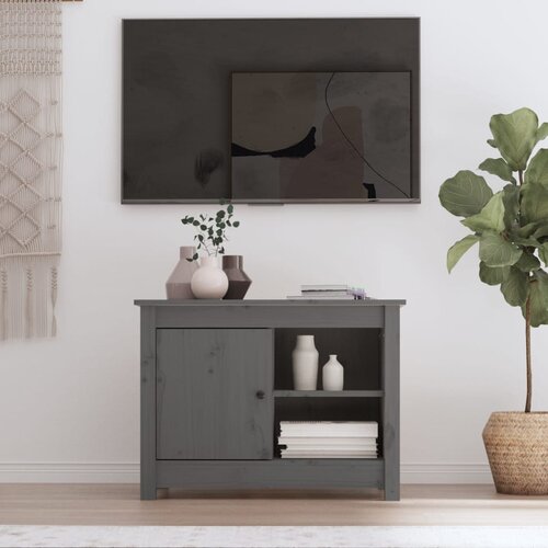 The Living Store TV omarica siva 70x36,5x52 cm trdna borovina - TV Omarica, (21375386) Slike