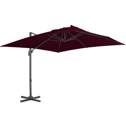 VidaXL Vrtni senčnik z aluminijastim drogom bordo rdeč 300x300 cm Slike
