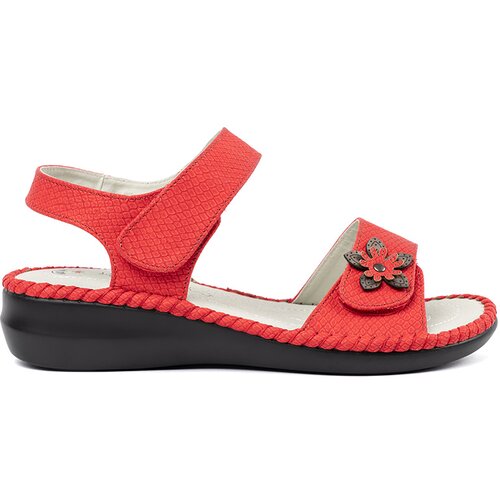 Shelvt Red sandals with leather insole Cene