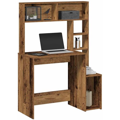 vidaXL Radni stol s policama boja drva 100x45x140 cm konstruirano drvo Cijene