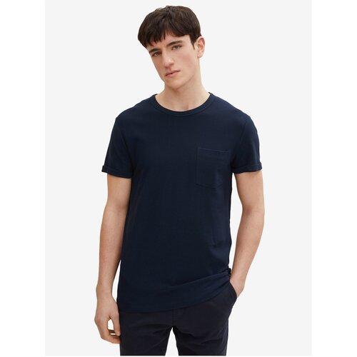 Tom Tailor Dark Blue Men&amp;#039;s Basic T-Shirt with Pocket Denim - Men Slike