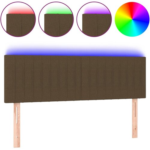  LED uzglavlje tamnosmeđe 144x5x78/88 cm od tkanine Slike