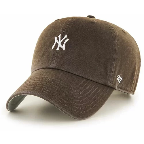 47 Brand Pamučna kapa sa šiltom MLB New York Yankees boja: smeđa, s aplikacijom