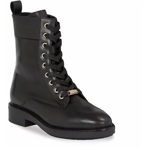 Calvin Klein Pohodni čevlji Rubber Sole Combat Boot Lg Wl HW0HW01715 Ck Black BEH
