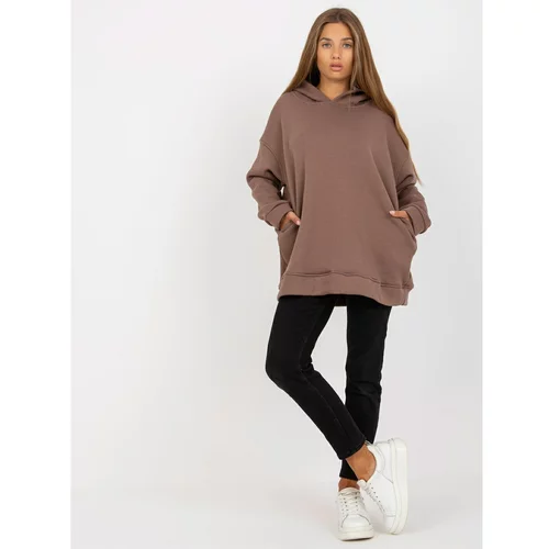 Fashion Hunters Basic brown sweatshirt with pockets