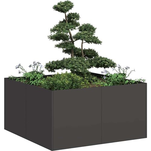 vidaXL Planter Black 80x80x40 cm Hladno valjano jeklo Cene