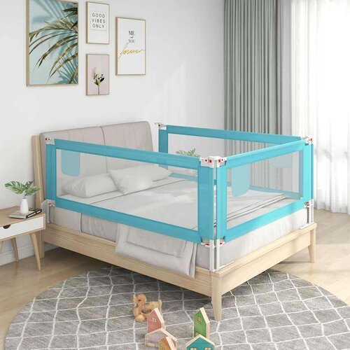 vidaXL Posteljno varovalo za malčke modro 120x25 cm blago Cene