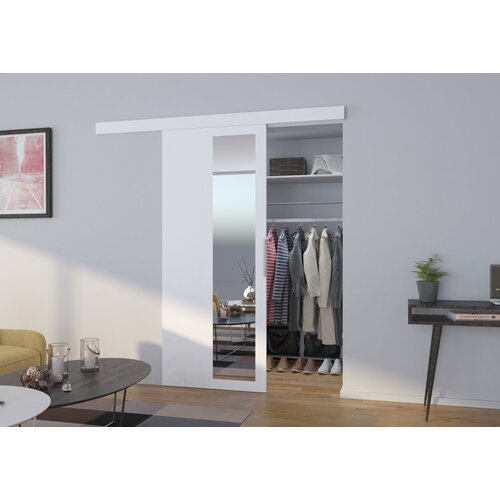ADRK Drsna stenska vrata z ogledalom MALTA 106 cm - BELA Cene