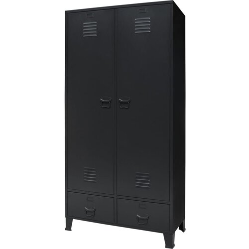  Kovinska omara industrijskega stila 90x40x180 cm črna Slike