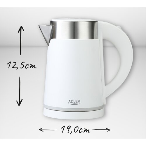 Adler Električni grelnik vode 0,6 L bela barva AD1372W Slike