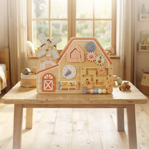 Moni Toys Farm House drvena ploča s aktivnostima W12D824 Slike