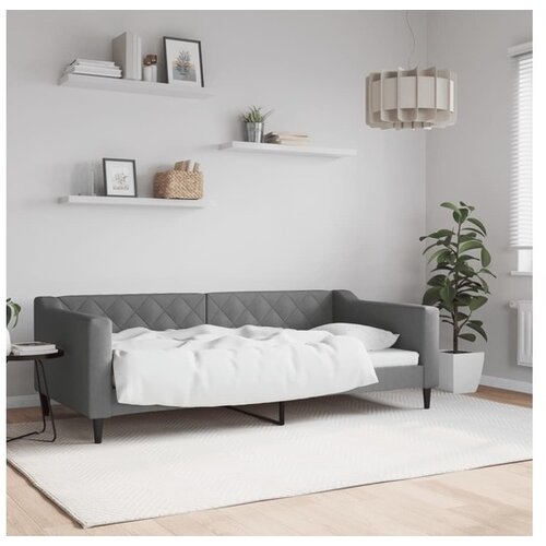 VidaXL Raztegljiva postelja temno siva 90x190 cm blago Slike
