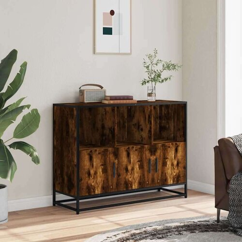 VidaXL Komoda dimljeni hrast 100x35x76 cm konstruirano drvo Slike