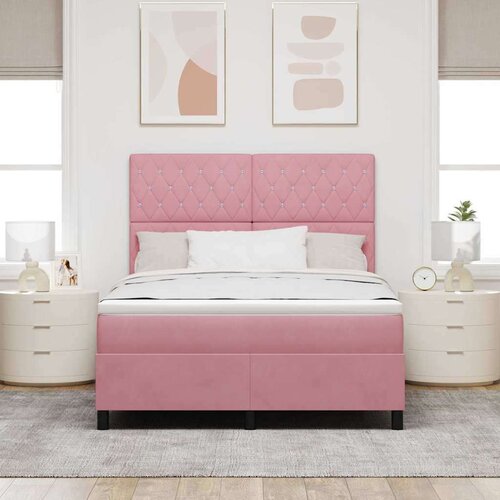 Box spring krevet Ružičasta 140 x 190 cm tkanina Slike